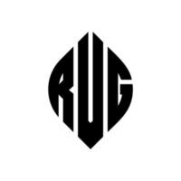 design de logotipo de carta de círculo rvg com forma de círculo e elipse. letras de elipse rvg com estilo tipográfico. as três iniciais formam um logotipo circular. rvg círculo emblema abstrato monograma carta marca vetor. vetor