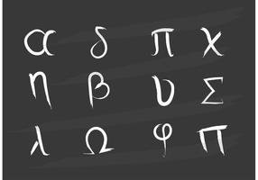 Vetores de letras gregas pintadas
