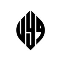 design de logotipo de letra de círculo uyq com forma de círculo e elipse. letras de elipse uyq com estilo tipográfico. as três iniciais formam um logotipo circular. uyq círculo emblema abstrato monograma carta marca vetor. vetor