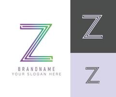 monograma logotipo alfabeto letra z com cor neon, adequado para logotipos, títulos e cabeçalhos vetor