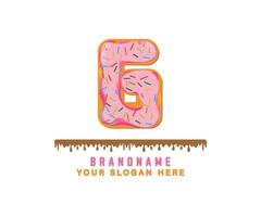 o alfabeto de pão de rosca pastel rosa com a letra g é adequado para logotipos, títulos e cabeçalhos vetor