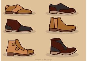 Ícones de vetor de sapatos masculinos