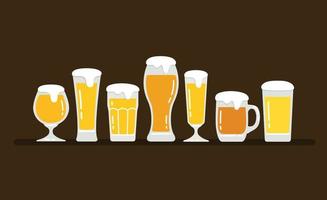 ilustração vetorial de copos de cerveja simples vetor