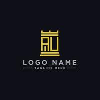 inspiração de design de logotipo para empresas a partir das letras iniciais do ícone do logotipo au. -vetor vetor