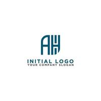 inspiração de design de logotipo para empresas a partir das letras iniciais do ícone do logotipo ah. -vetor vetor