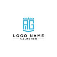 inspiração de design de logotipo para empresas a partir das letras iniciais do ícone do logotipo ag. -vetor vetor