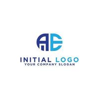 inspiração de design de logotipo para empresas a partir das letras iniciais do ícone do logotipo ae. -vetor vetor