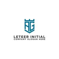 inspiração de design de logotipo para empresas a partir das letras iniciais do ícone do logotipo ag. -vetor vetor