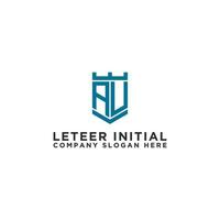 inspiração de design de logotipo para empresas a partir das letras iniciais do ícone do logotipo au. -vetor vetor