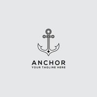 design de logotipo de âncora de ícone de logotipo elegante, moderno e artístico. - vetor