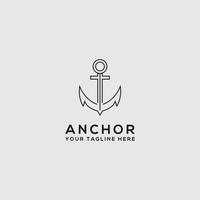 design de logotipo de âncora de ícone de logotipo elegante, moderno e artístico. - vetor