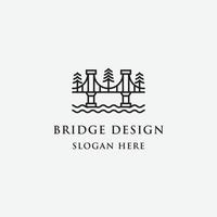 modelo de design de ícone de vetor de ponte de cidade. - vetor
