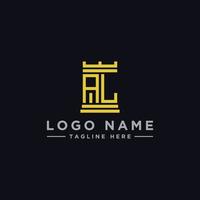 inspiração de design de logotipo para empresas a partir das letras iniciais do ícone do logotipo al. -vetor vetor