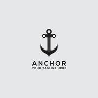 design de logotipo de âncora de ícone de logotipo elegante, moderno e artístico. - vetor