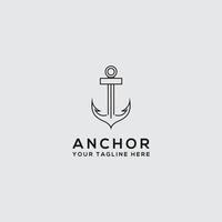 design de logotipo de âncora de ícone de logotipo elegante, moderno e artístico. - vetor