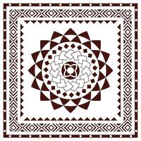 padrão de lenço tribal. design de estilo maori polinésio para mulher hijab, tapete boho, bandana, gravatas, batik, tapete, xale, fronha. estilo de design de padrão quadrado vetor