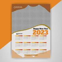 download gratuito de design de modelo de calendário de parede corporativo de uma página 2023 vetor