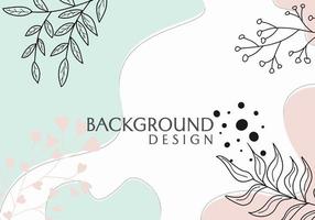design de banner vetorial com fundo floral desenhado à mão. design de cor pastel bonito e elegante vetor
