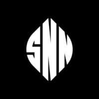 design de logotipo de carta de círculo snn com forma de círculo e elipse. letras de elipse snn com estilo tipográfico. as três iniciais formam um logotipo circular. snn círculo emblema abstrato monograma carta marca vetor. vetor
