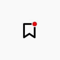 botão de notificação do marcador. ícone de marcador com marca de ponto vermelho. vetor