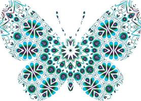 borboleta mandala ornamento vetor desenhado à mão pode ser usado para cartão de saudação de impressão de capa de telefone têxtil etc