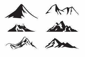 design de silhueta de montanha, vetor de montanha, montanha negra, logotipo de montanha