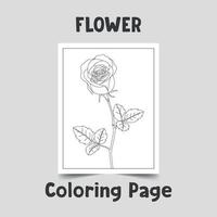 página de coloração de flores, arte de linha de flores na página a4, contorno de flores em fundo branco, contorno de flores maravilhosas, vetor de flores desenhadas à mão
