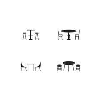 logotipo de mesa e cadeira vetor