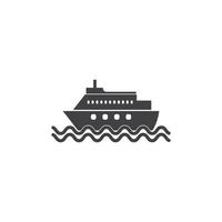modelo de design de ilustração vetorial de ícone de navio de cruzeiro vetor