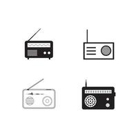 modelo de design de ilustração vetorial de ícone de rádio vetor