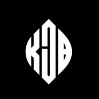 design de logotipo de letra de círculo kjb com forma de círculo e elipse. letras de elipse kjb com estilo tipográfico. as três iniciais formam um logotipo circular. kjb círculo emblema abstrato monograma carta marca vetor. vetor