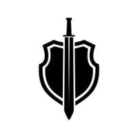 logotipo de espada e escudo vetor