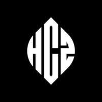 design de logotipo de letra de círculo hcz com forma de círculo e elipse. letras de elipse hcz com estilo tipográfico. as três iniciais formam um logotipo circular. hcz círculo emblema abstrato monograma carta marca vetor. vetor