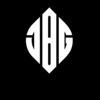 design de logotipo de carta de círculo jbg com forma de círculo e elipse. letras de elipse jbg com estilo tipográfico. as três iniciais formam um logotipo circular. jbg círculo emblema abstrato monograma carta marca vetor. vetor