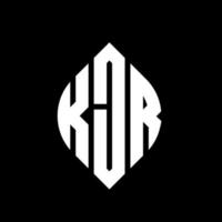 kjr círculo carta logotipo design com forma de círculo e elipse. letras de elipse kjr com estilo tipográfico. as três iniciais formam um logotipo circular. kjr círculo emblema abstrato monograma carta marca vetor. vetor