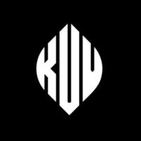 kuv design de logotipo de carta de círculo com forma de círculo e elipse. letras de elipse kuv com estilo tipográfico. as três iniciais formam um logotipo circular. kuv círculo emblema abstrato monograma carta marca vetor. vetor