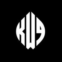 kwq design de logotipo de letra de círculo com forma de círculo e elipse. letras de elipse kwq com estilo tipográfico. as três iniciais formam um logotipo circular. kwq círculo emblema abstrato monograma letra marca vetor. vetor
