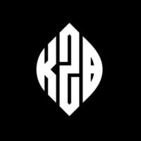 kzb design de logotipo de letra de círculo com forma de círculo e elipse. letras de elipse kzb com estilo tipográfico. as três iniciais formam um logotipo circular. kzb círculo emblema abstrato monograma carta marca vetor. vetor