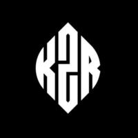kzr design de logotipo de letra de círculo com forma de círculo e elipse. letras de elipse kzr com estilo tipográfico. as três iniciais formam um logotipo circular. kzr círculo emblema abstrato monograma carta marca vetor. vetor