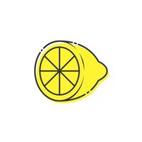vetor de frutas limão isolado. ícone de limão dos desenhos animados no fundo branco