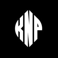 design de logotipo de letra de círculo knp com forma de círculo e elipse. letras de elipse knp com estilo tipográfico. as três iniciais formam um logotipo circular. knp círculo emblema abstrato monograma carta marca vetor. vetor