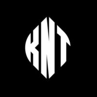 design de logotipo de letra de círculo knt com forma de círculo e elipse. letras de elipse knt com estilo tipográfico. as três iniciais formam um logotipo circular. knt círculo emblema abstrato monograma carta marca vetor. vetor