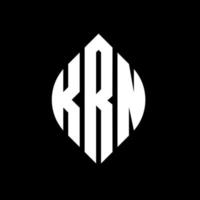 design de logotipo de carta de círculo krn com forma de círculo e elipse. letras de elipse krn com estilo tipográfico. as três iniciais formam um logotipo circular. krn círculo emblema abstrato monograma carta marca vetor. vetor