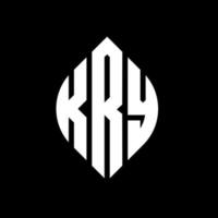 kry design de logotipo de carta de círculo com forma de círculo e elipse. letras de elipse kry com estilo tipográfico. as três iniciais formam um logotipo circular. kry círculo emblema abstrato monograma carta marca vetor. vetor