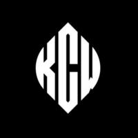 kcw design de logotipo de letra de círculo com forma de círculo e elipse. letras de elipse kcw com estilo tipográfico. as três iniciais formam um logotipo circular. kcw círculo emblema abstrato monograma carta marca vetor. vetor