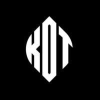 design de logotipo de letra de círculo kdt com forma de círculo e elipse. letras de elipse kdt com estilo tipográfico. as três iniciais formam um logotipo circular. kdt círculo emblema abstrato monograma carta marca vetor. vetor