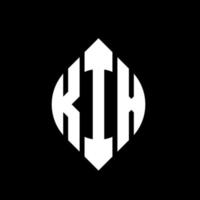 kix design de logotipo de carta de círculo com forma de círculo e elipse. letras de elipse kix com estilo tipográfico. as três iniciais formam um logotipo circular. kix círculo emblema abstrato monograma carta marca vetor. vetor
