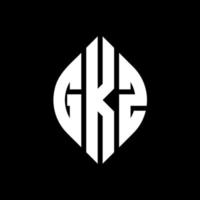 gkz design de logotipo de carta de círculo com forma de círculo e elipse. letras de elipse gkz com estilo tipográfico. as três iniciais formam um logotipo circular. gkz círculo emblema abstrato monograma carta marca vetor. vetor