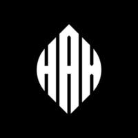 hax circle letter logo design com forma de círculo e elipse. letras de elipse hax com estilo tipográfico. as três iniciais formam um logotipo circular. hax círculo emblema abstrato monograma carta marca vetor. vetor
