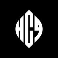 design de logotipo de letra de círculo hcq com forma de círculo e elipse. letras de elipse hcq com estilo tipográfico. as três iniciais formam um logotipo circular. hcq círculo emblema abstrato monograma carta marca vetor. vetor